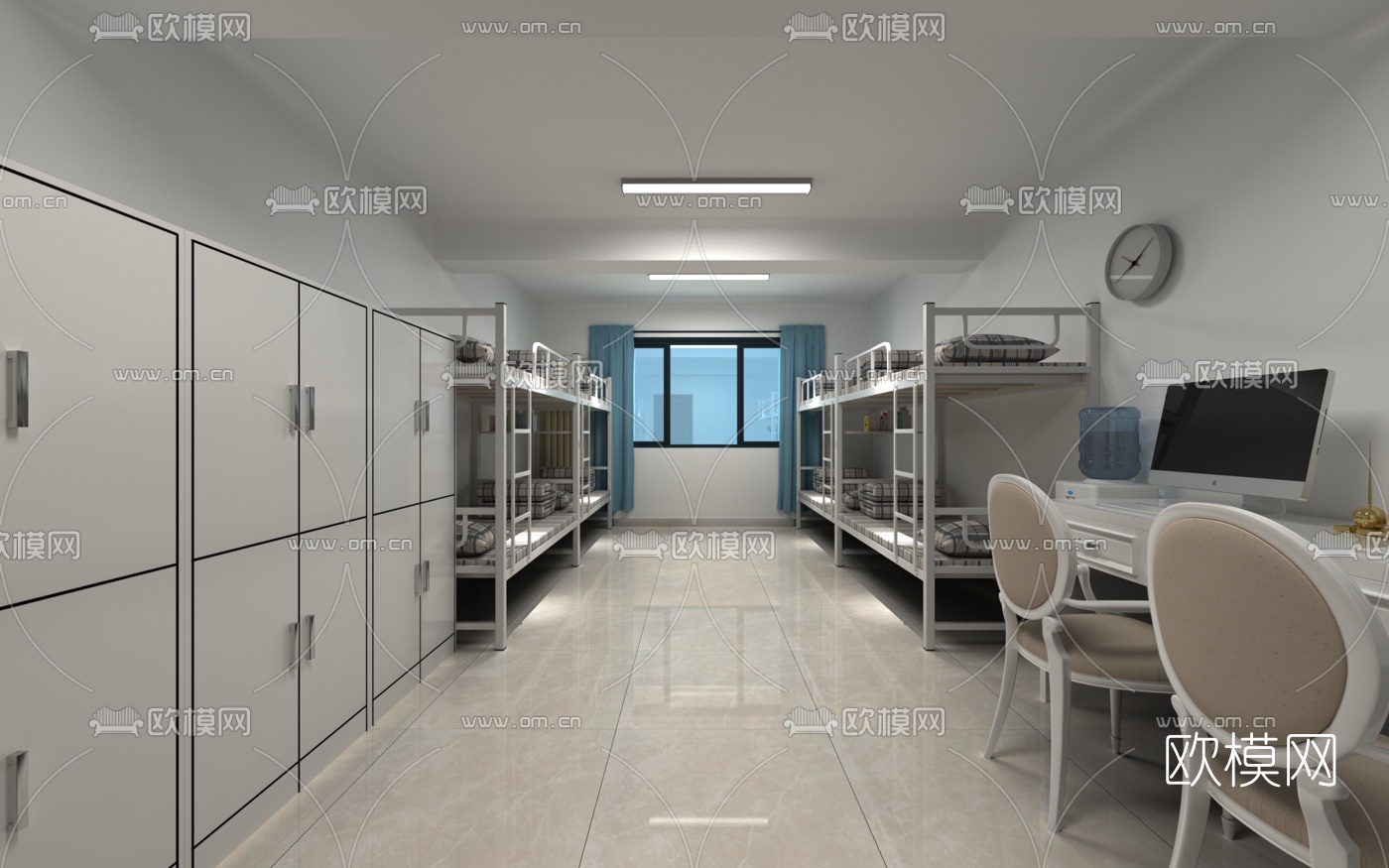 现代学校宿舍免费3d模型下载