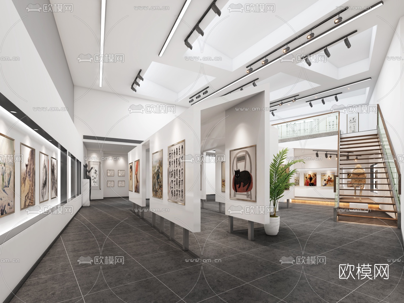 现代美术馆展厅3d模型