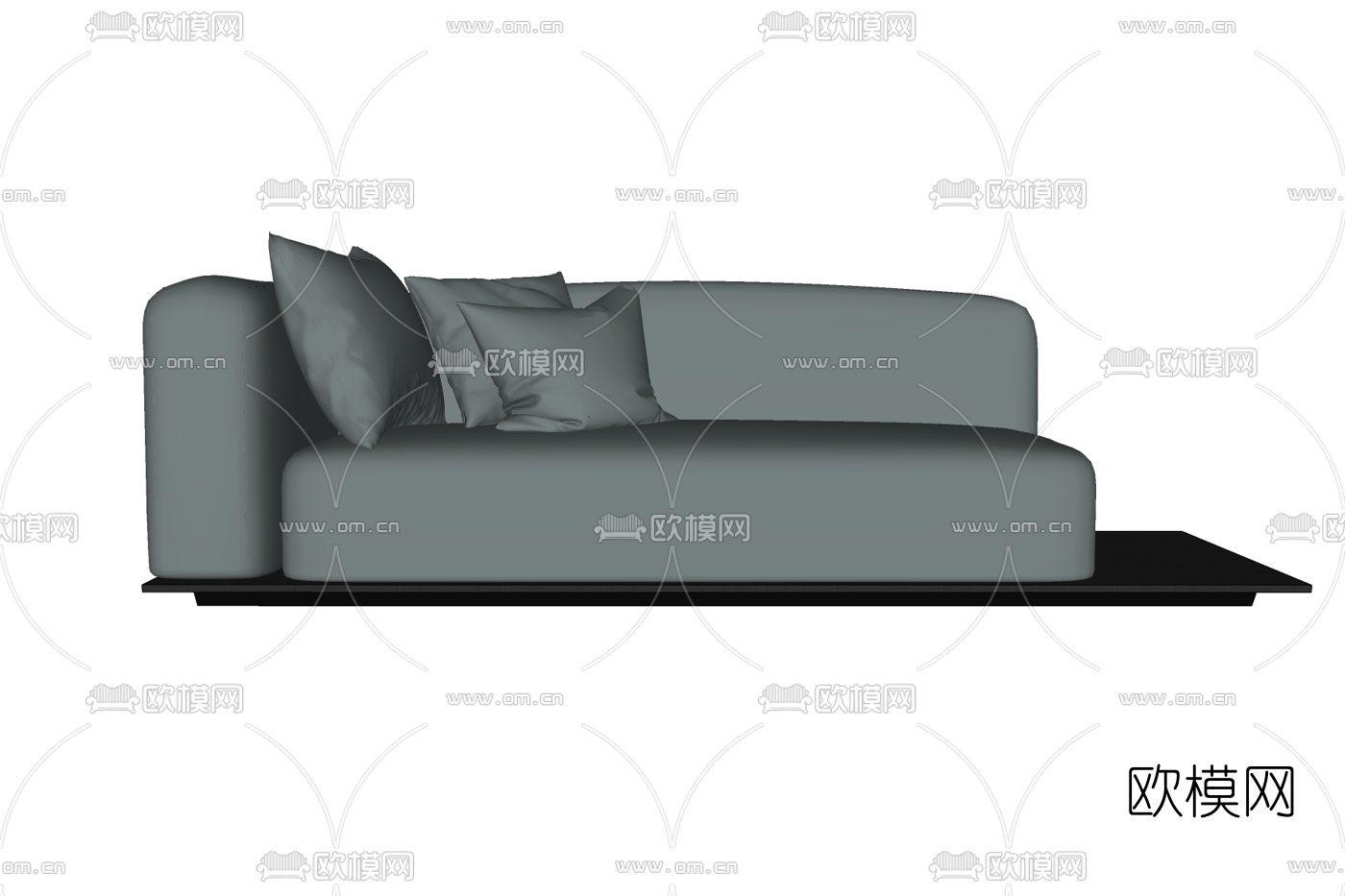 现代布艺贵妃椅免费su模型下载