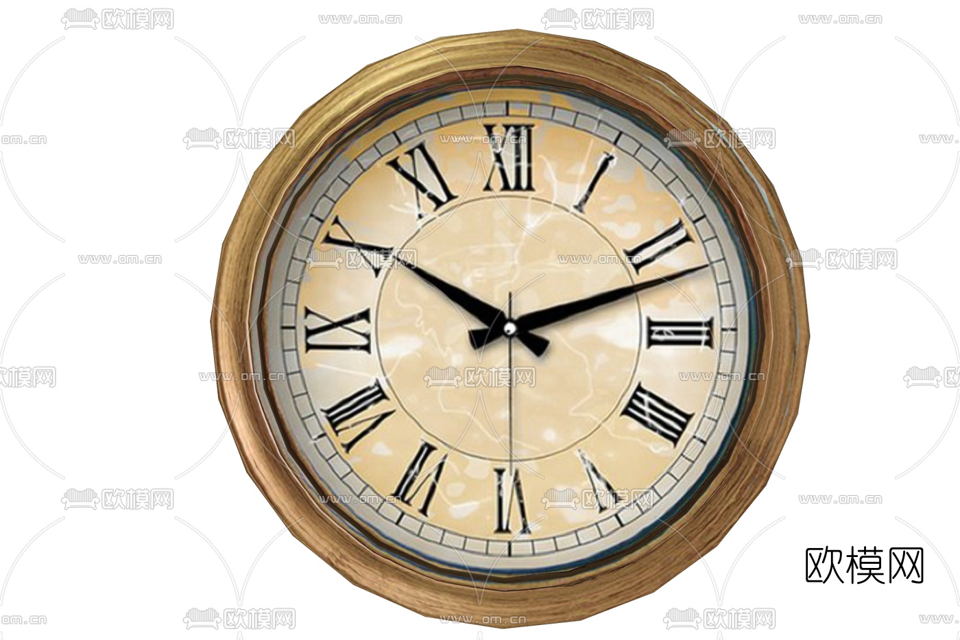 欧式金属挂钟免费su模型下载