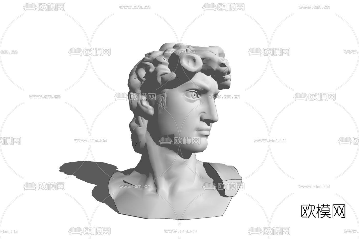 欧式人物头像雕塑免费su模型下载