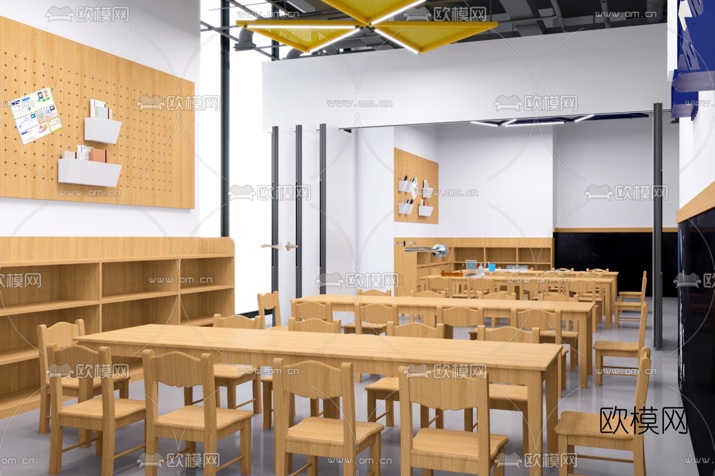 现代幼儿园教室3d模型