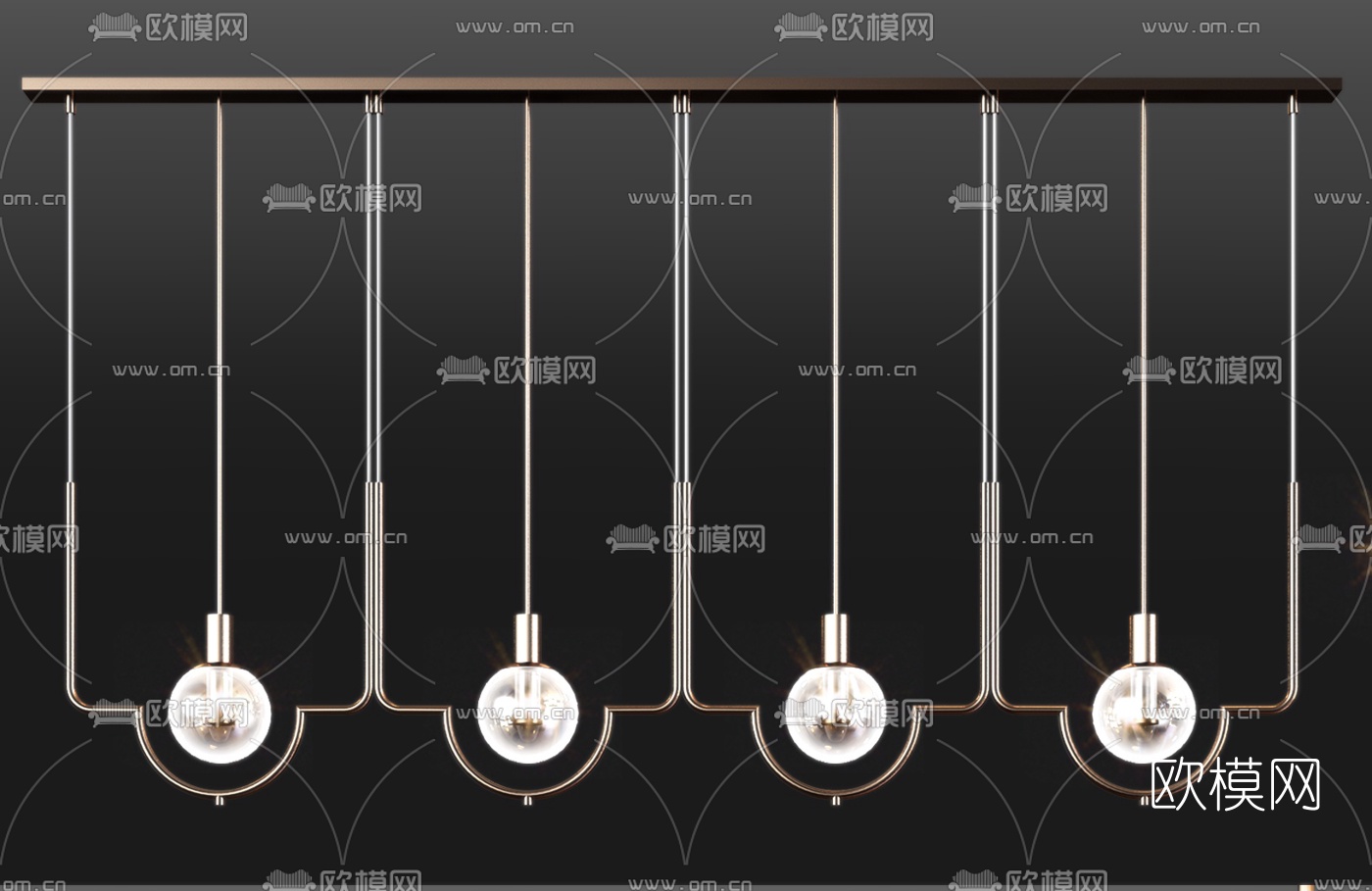 现代玻璃吊灯组合3d模型