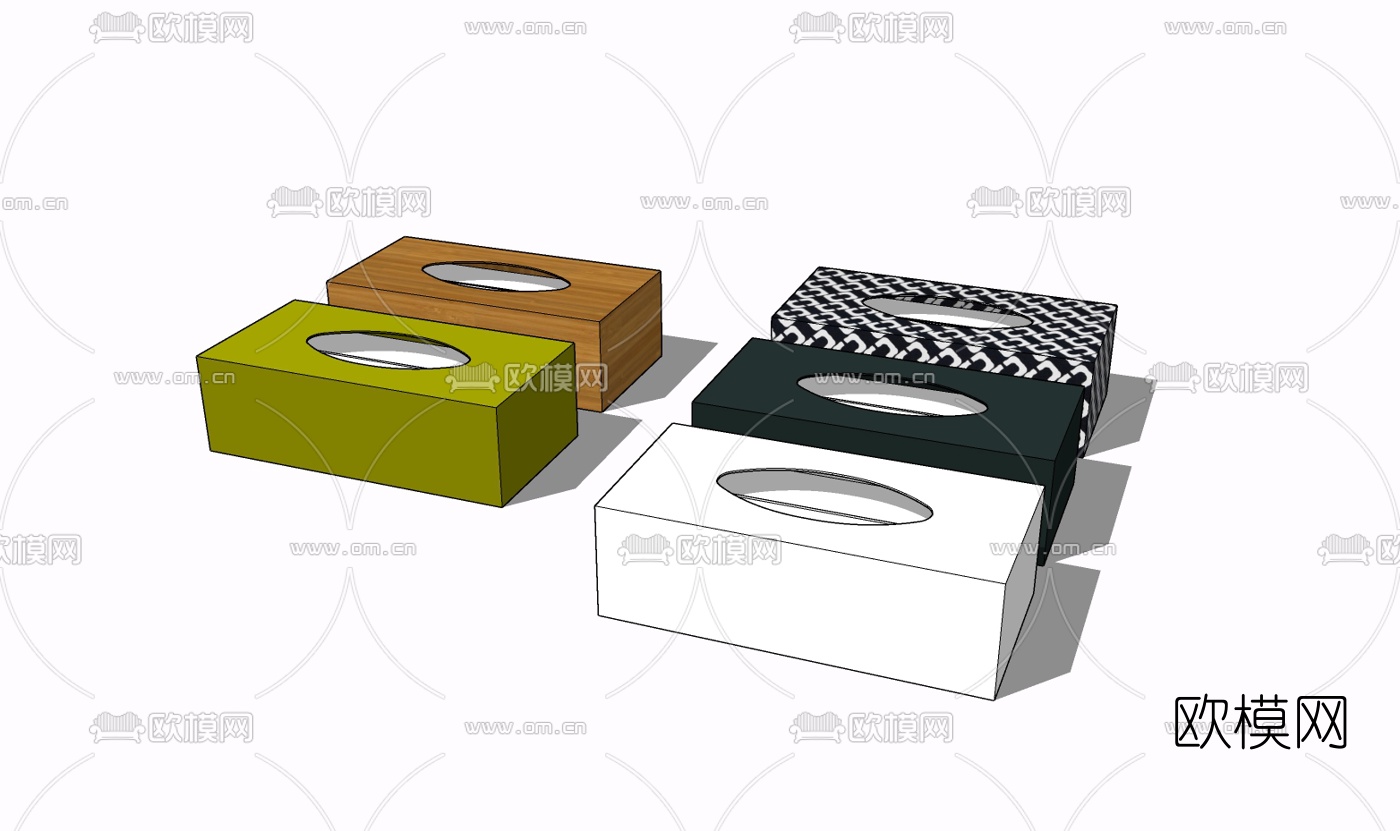 现代抽纸盒免费su模型下载