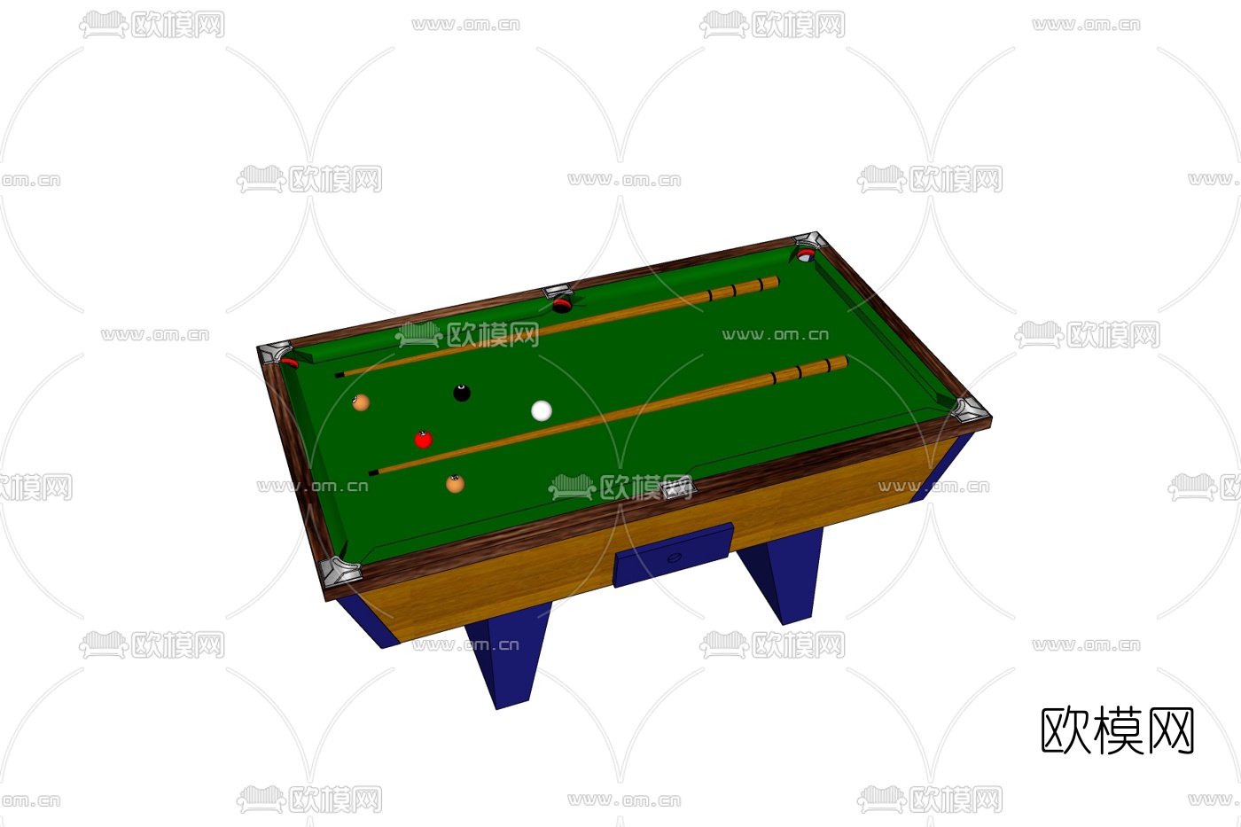 现代桌球台免费su模型下载