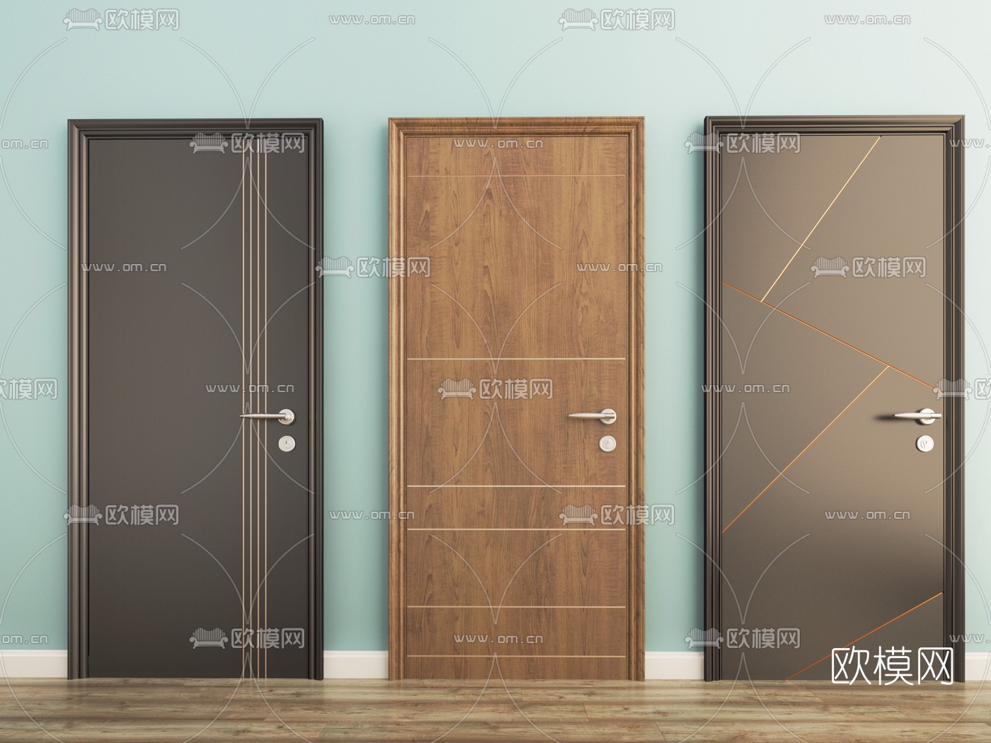 现代房门单开门3d模型