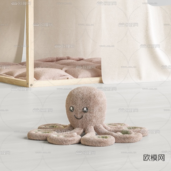 北欧儿童帐篷玩具组合3d模型下载(渲染图3)