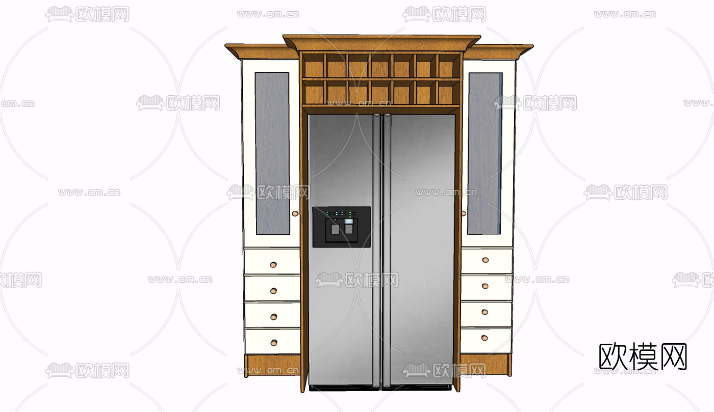 现代冰箱免费su模型下载