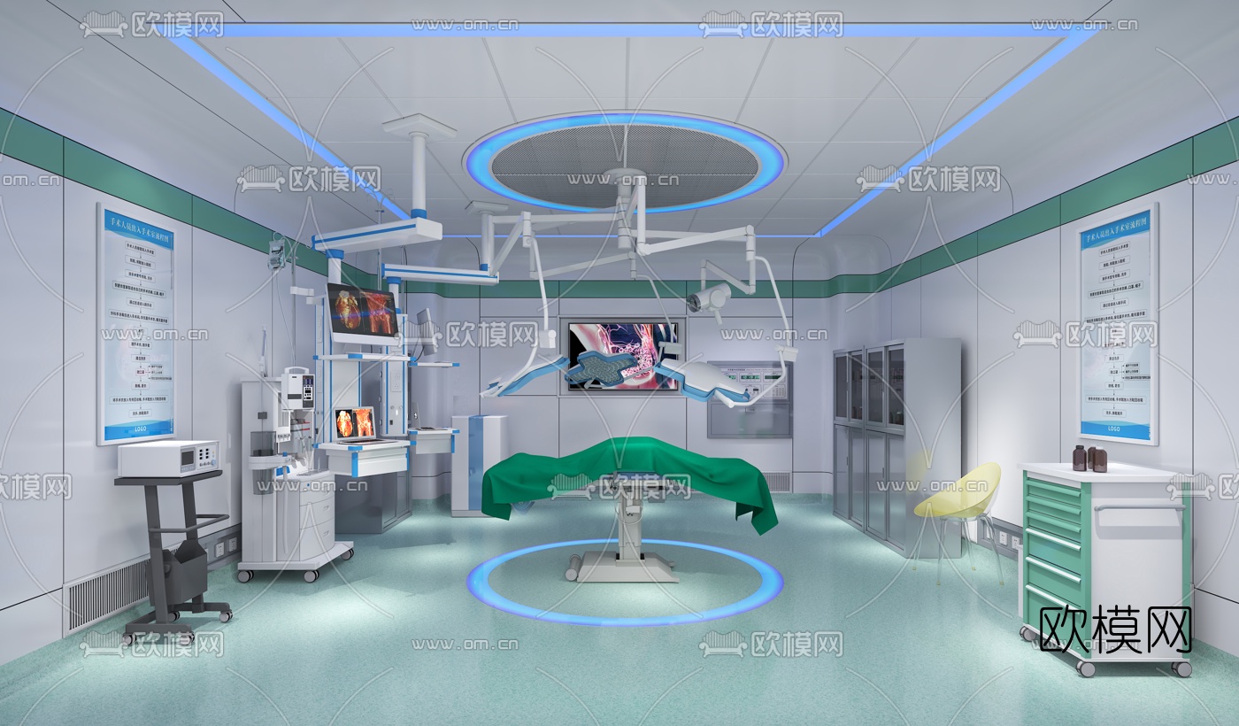 现代医院手术室3d模型下载_ID10009438_3dmax免费模型-欧模网