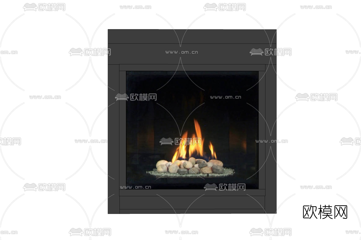 现代壁炉免费su模型下载