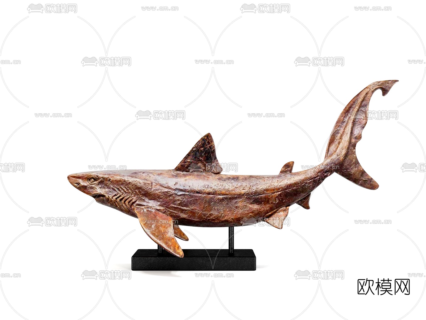 现代鲨鱼雕塑摆件3d模型下载_ID10136426_3dmax免费模型-欧模网