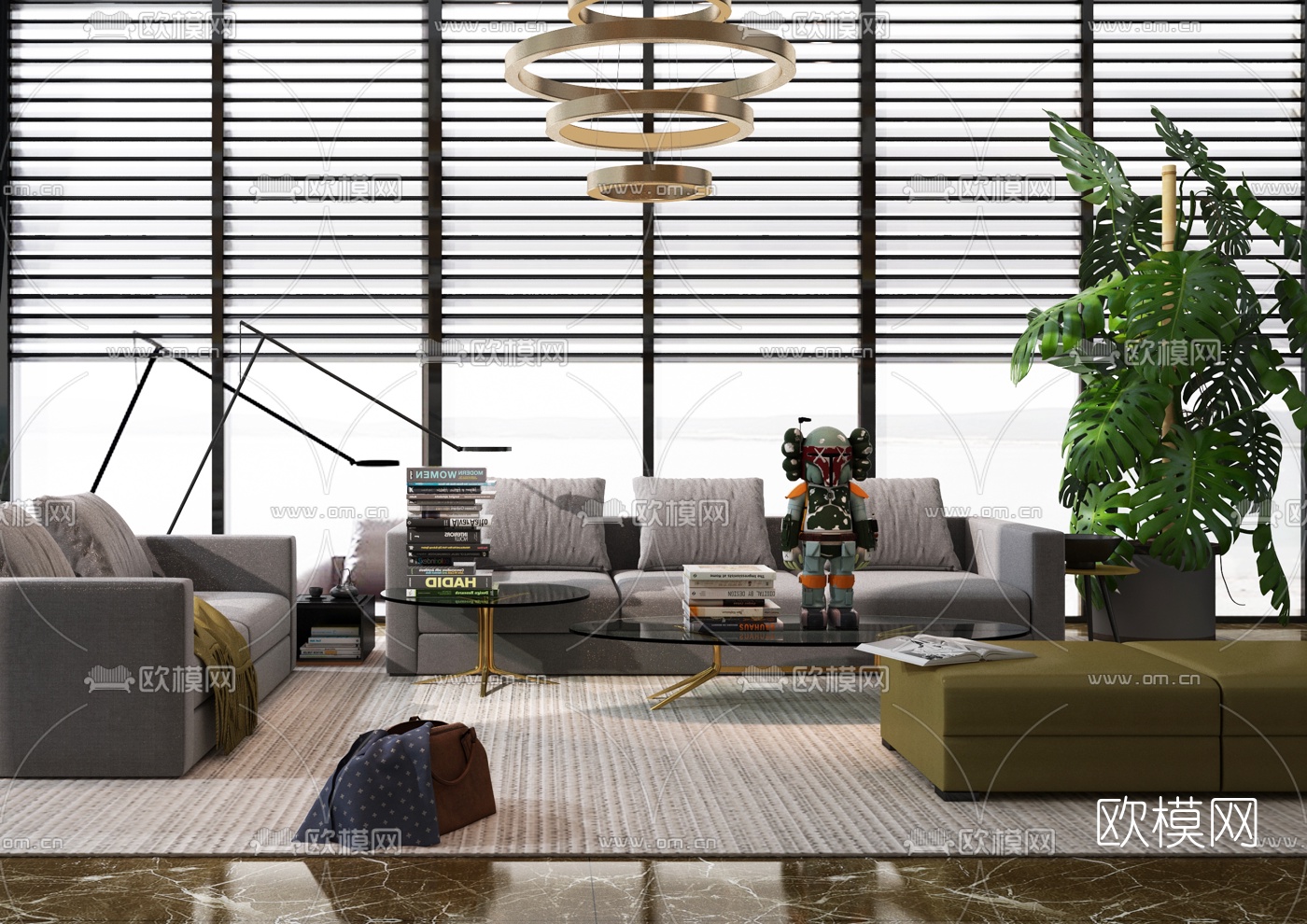 现代简约沙发组合3d模型