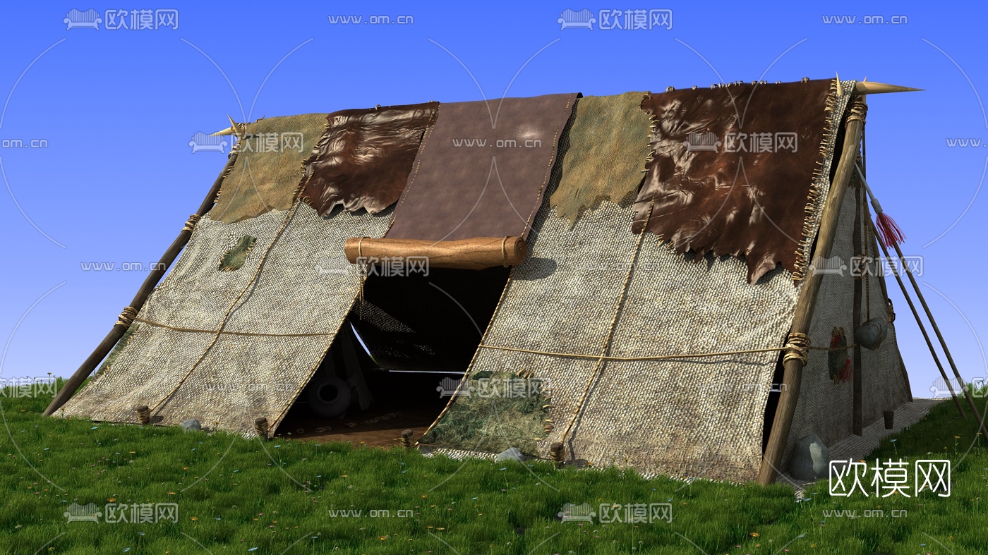自然风野外帐篷3d模型下载