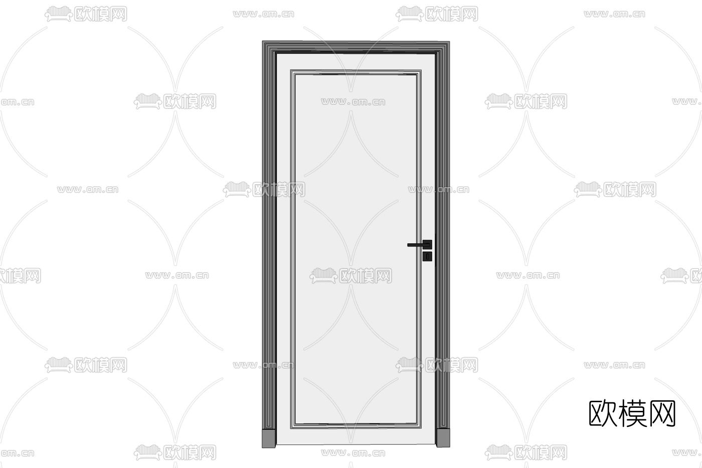 现代实木单开门免费su模型下载