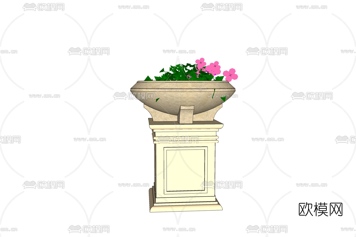 欧式花钵免费su模型下载