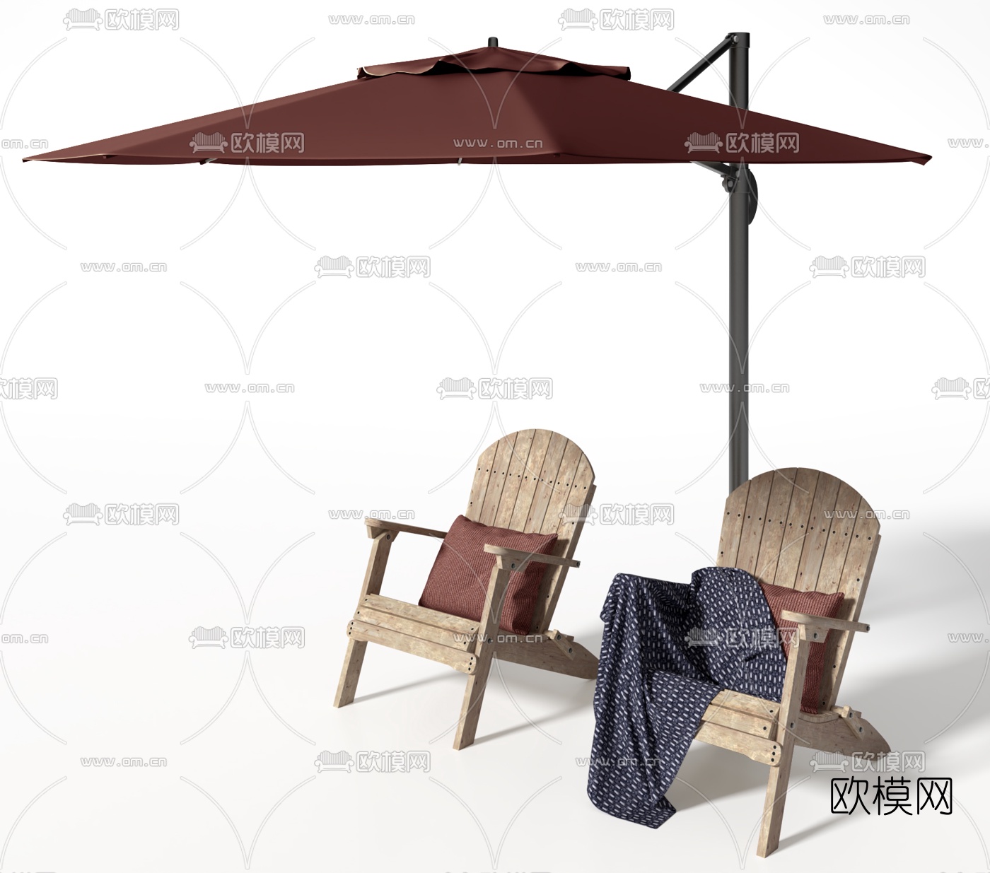 自然风原木户外椅3d模型下载