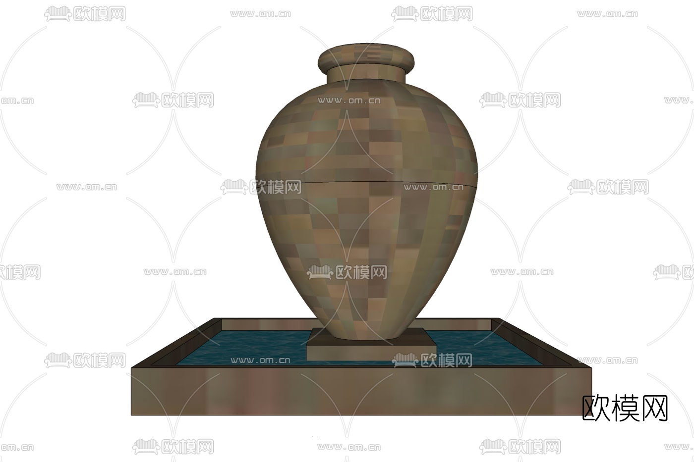 现代陶瓷瓷罐摆件免费su模型