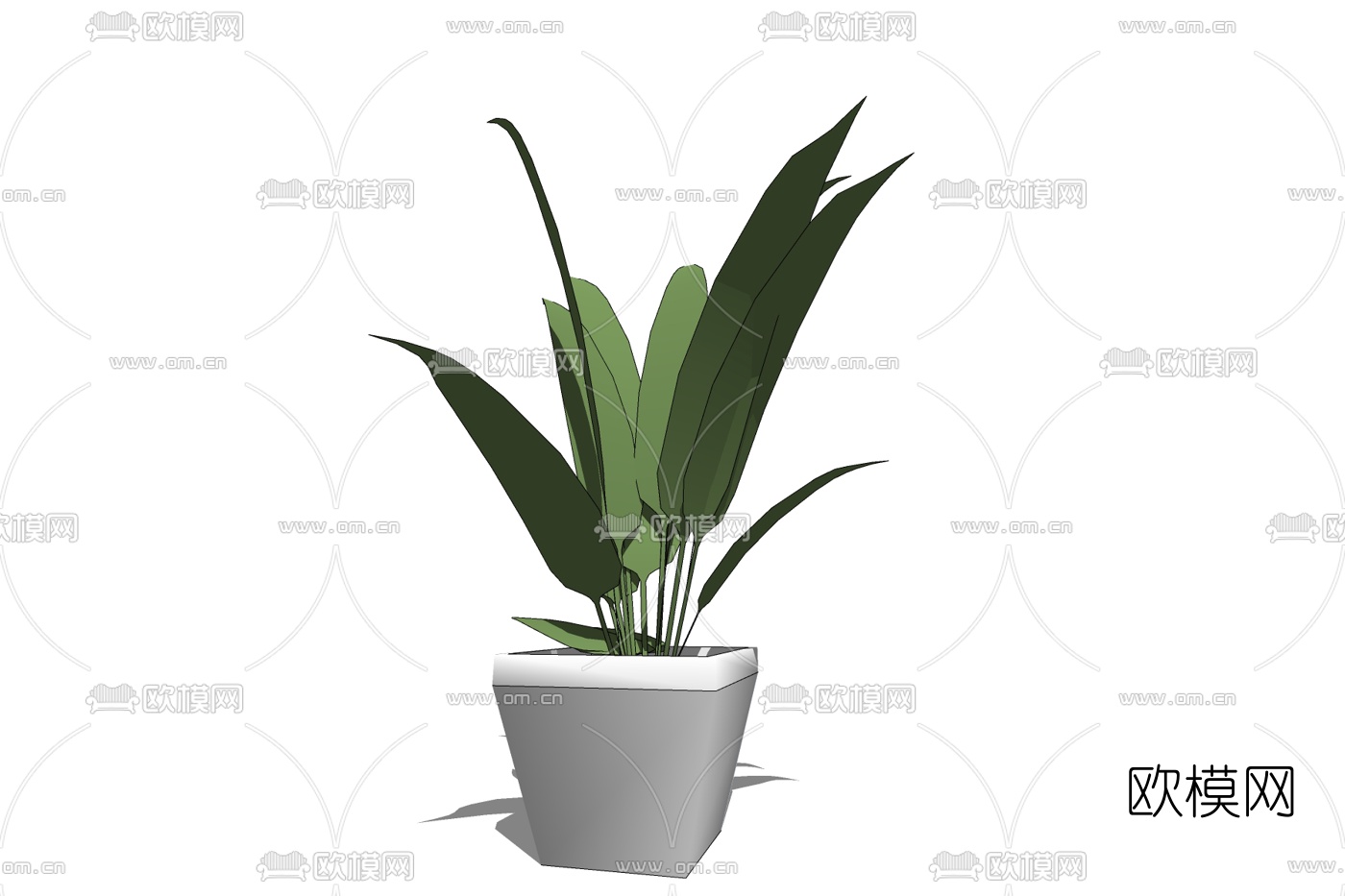 现代绿植盆栽免费su模型