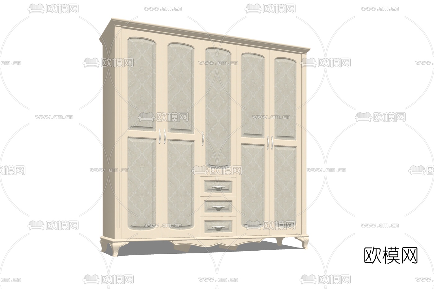简欧衣柜免费su模型下载