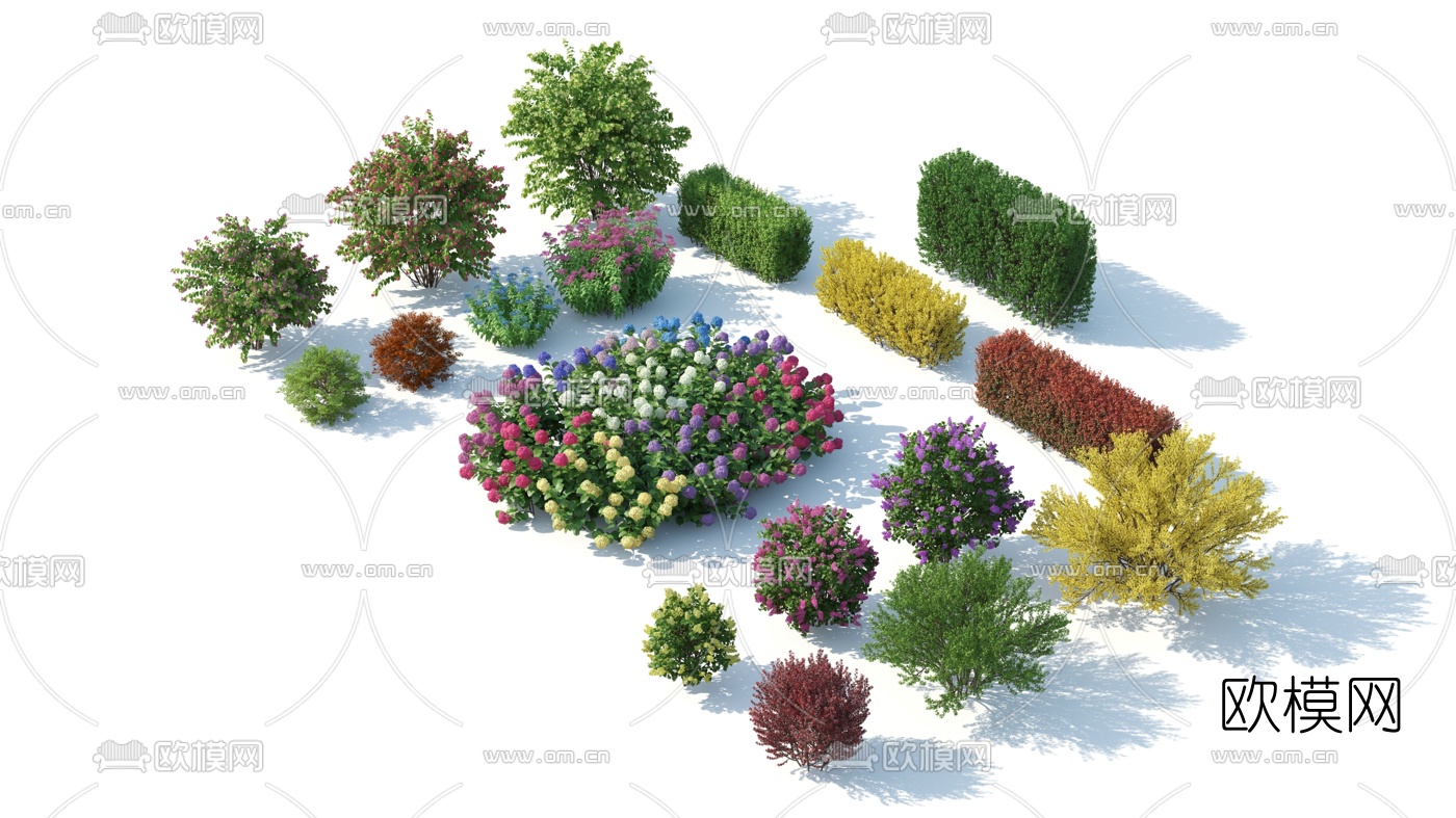现代绿植灌木花草3d模型