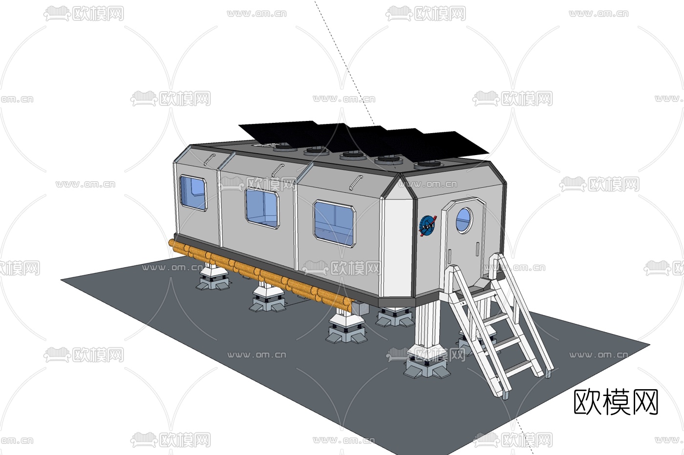 现代太空工作站免费su模型下载