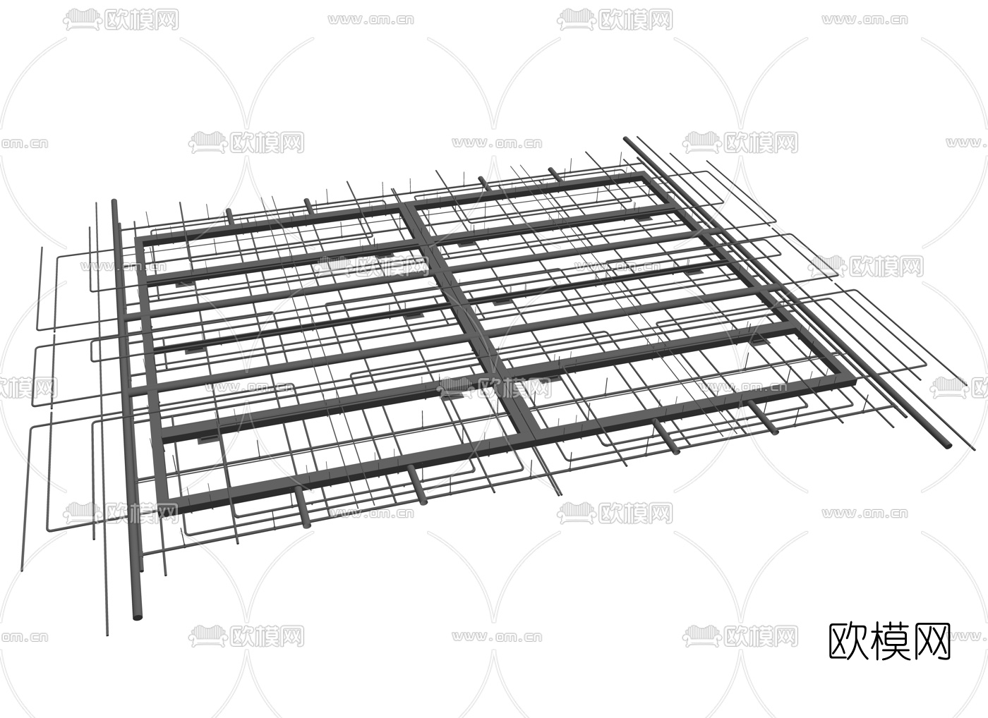 工业风天花管道su模型下载