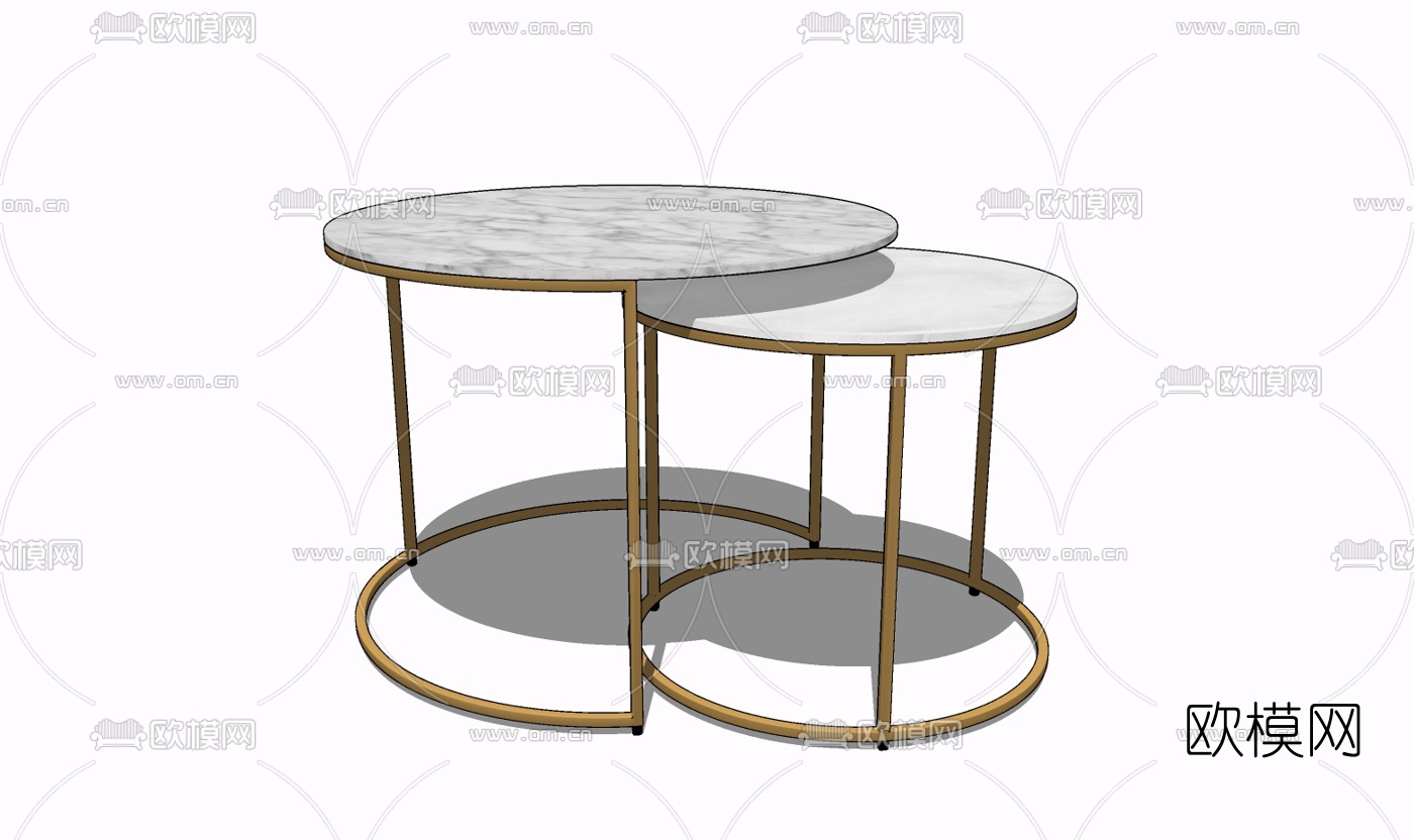 现代金属边几免费su模型下载