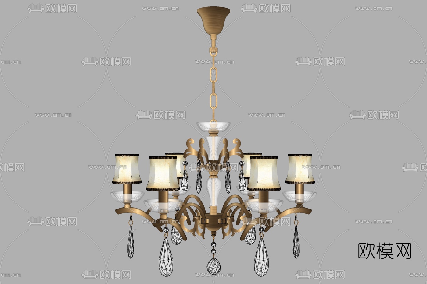 欧式水晶吊灯免费su模型下载