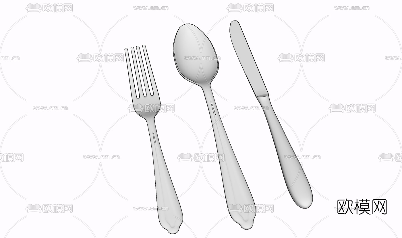 现代餐具免费su模型下载