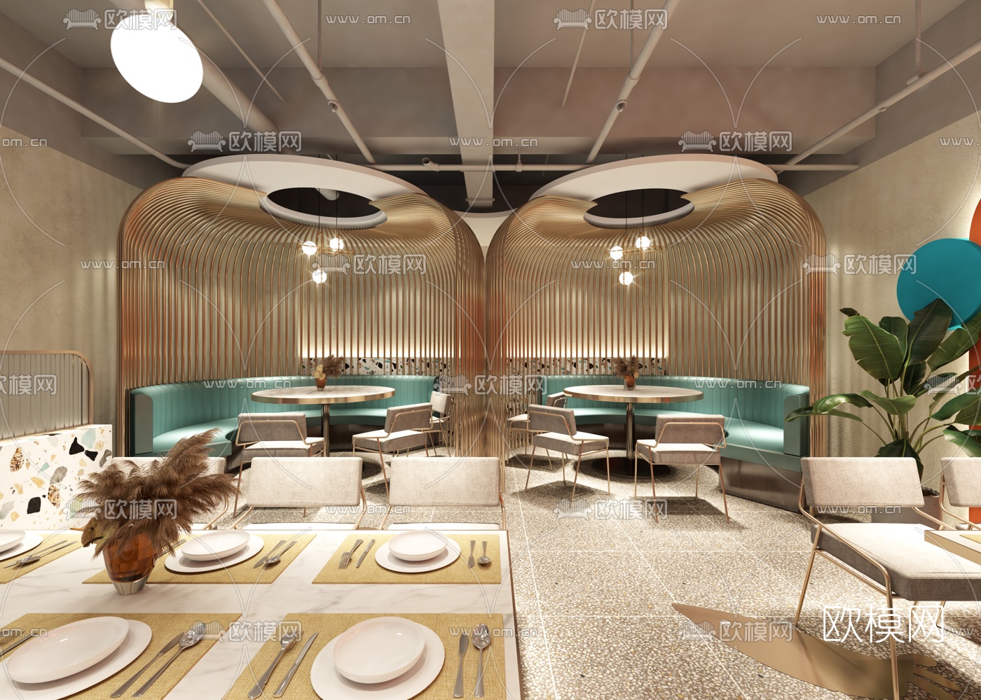 北欧鱼火锅餐厅3d模型下载（渲染图1）