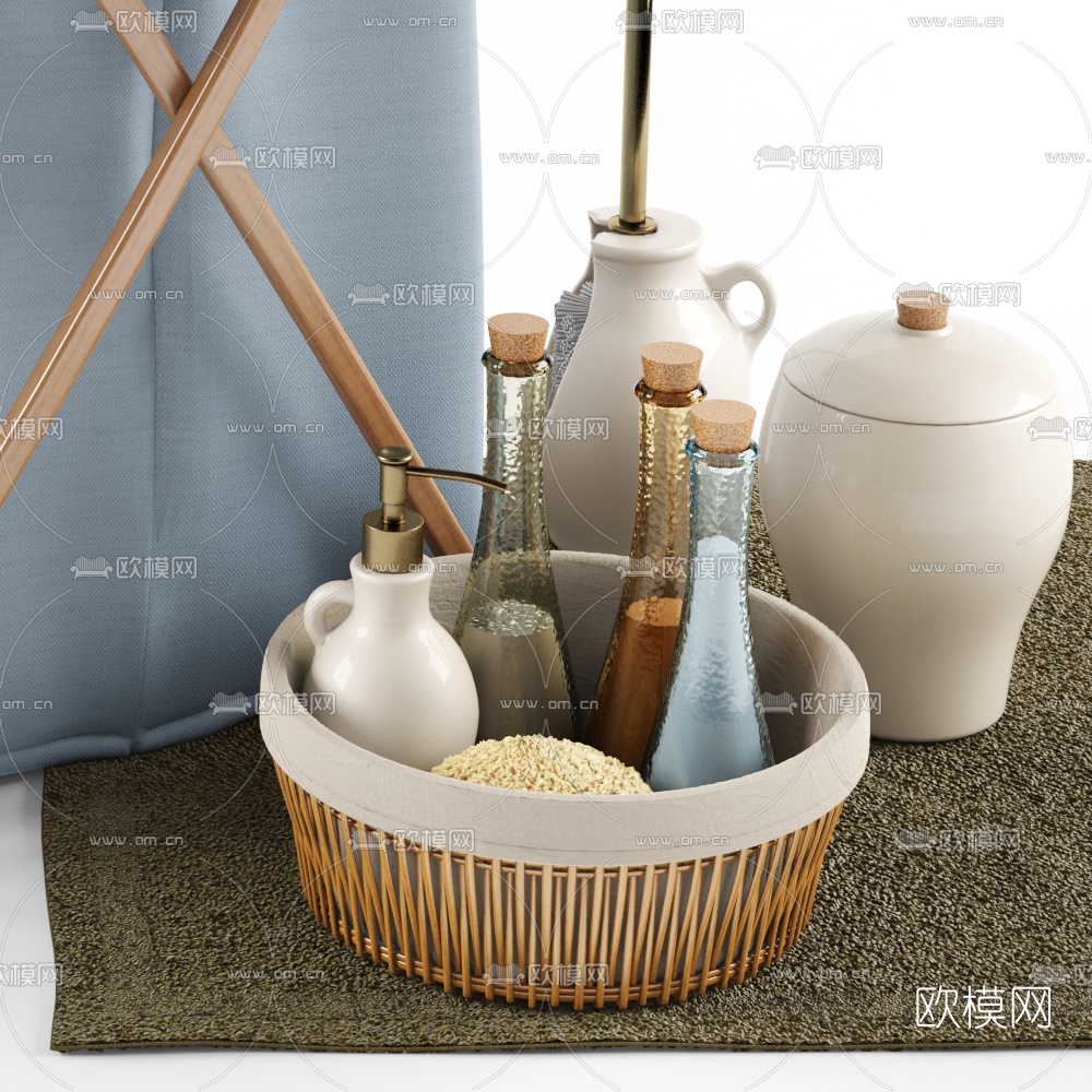 现代洗浴用品3d模型