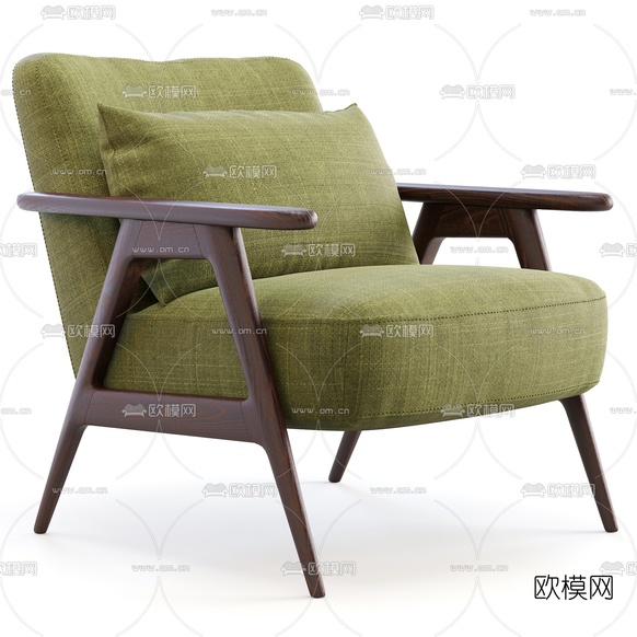 现代布艺休闲椅3d模型下载(渲染图2)