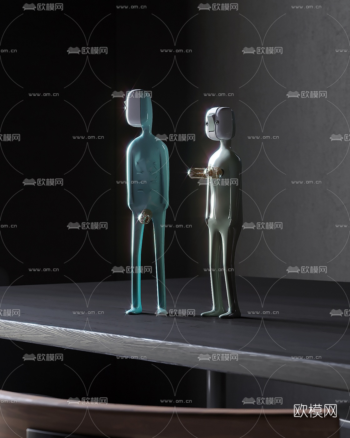 现代个性人形儿童小灯饰3d模型下载（渲染图4）