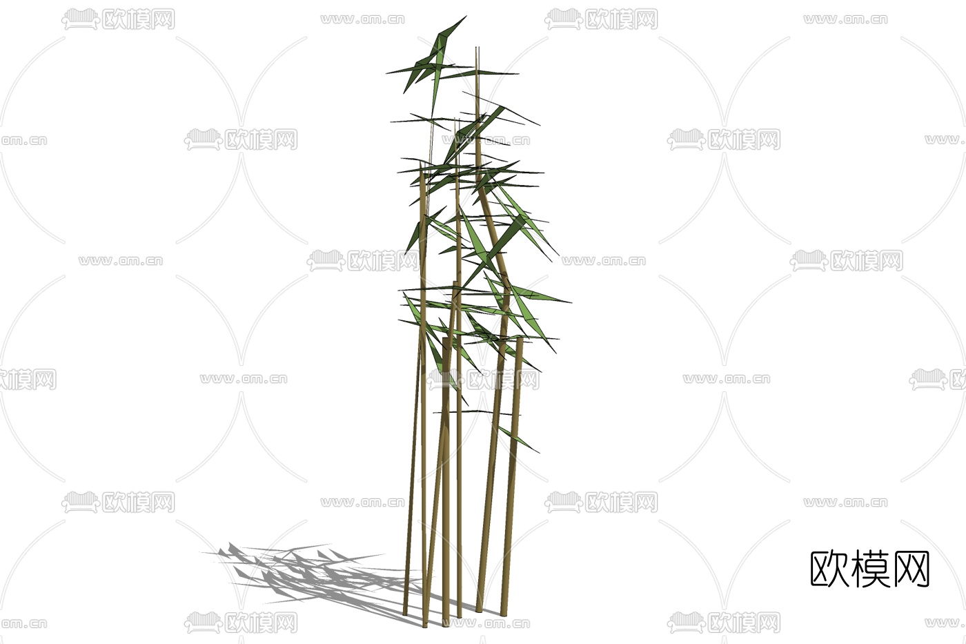 现代竹子免费su模型
