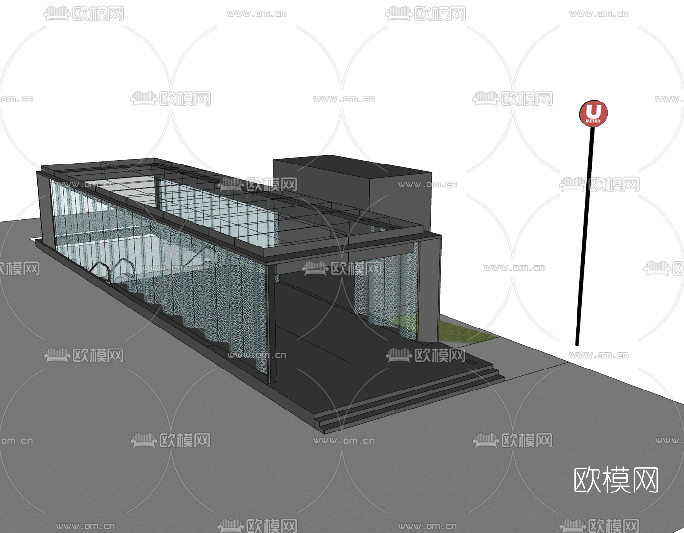 现代地铁出口免费su模型下载