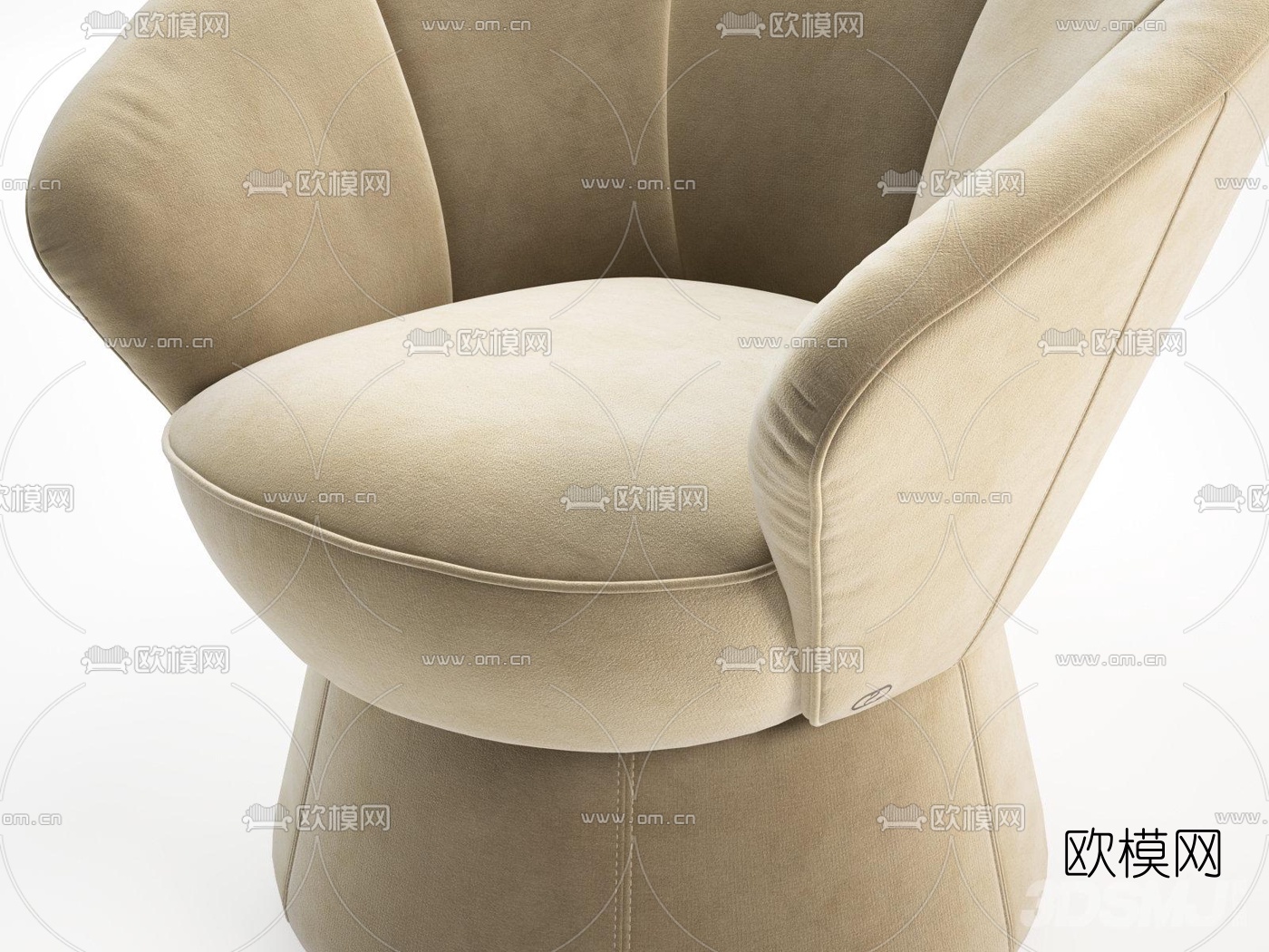 现代皮革休闲沙发3d模型