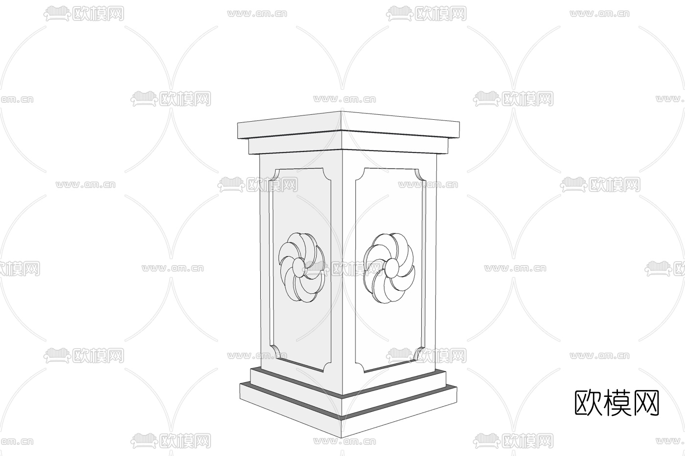 欧式罗马柱免费su模型下载
