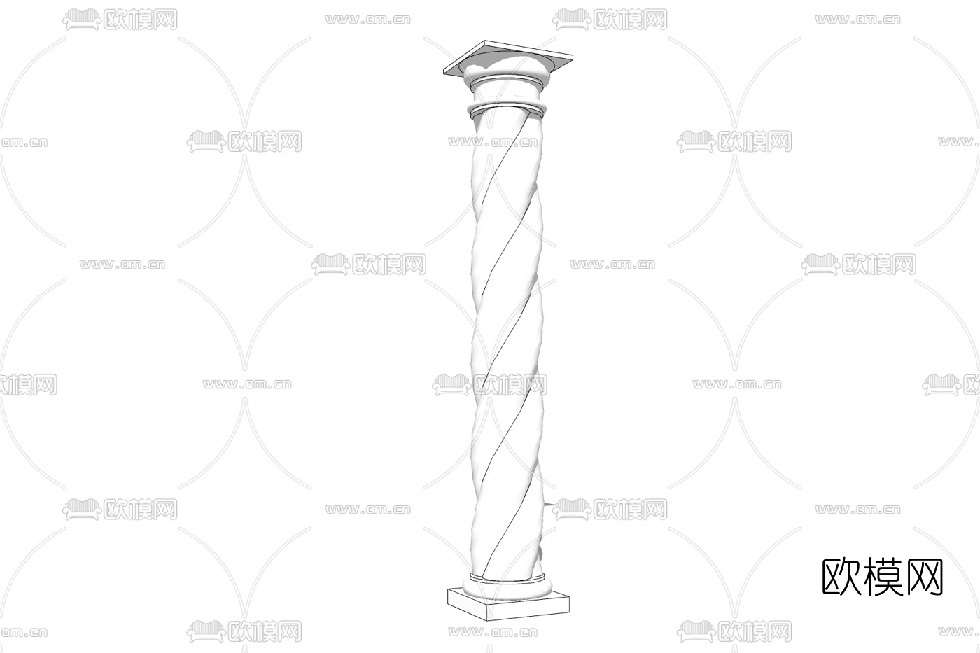 欧式石膏罗马柱免费su模型下载