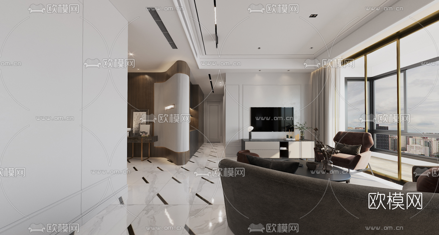 现代轻奢美甲店vr全景3d模型