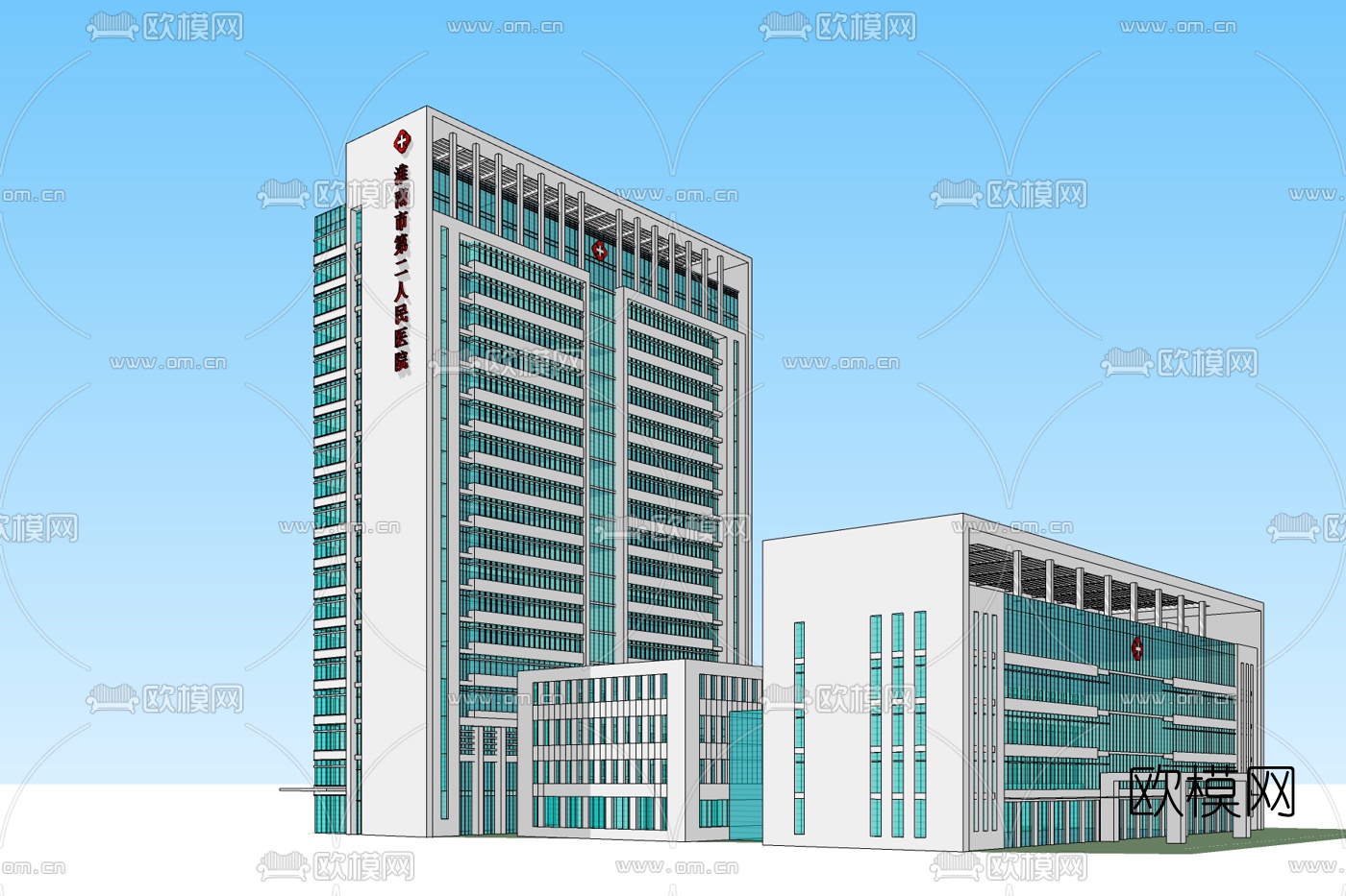 现代医院免费su模型下载