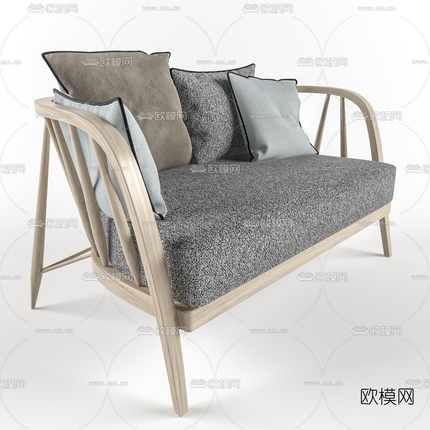 现代简约双人沙发免费3d模型