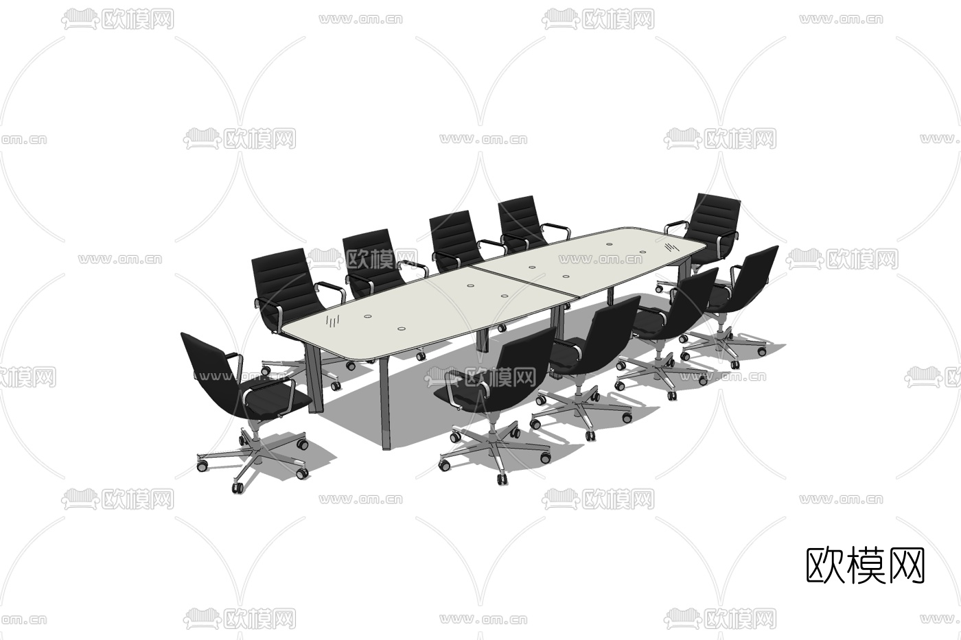现代会议桌免费su模型下载