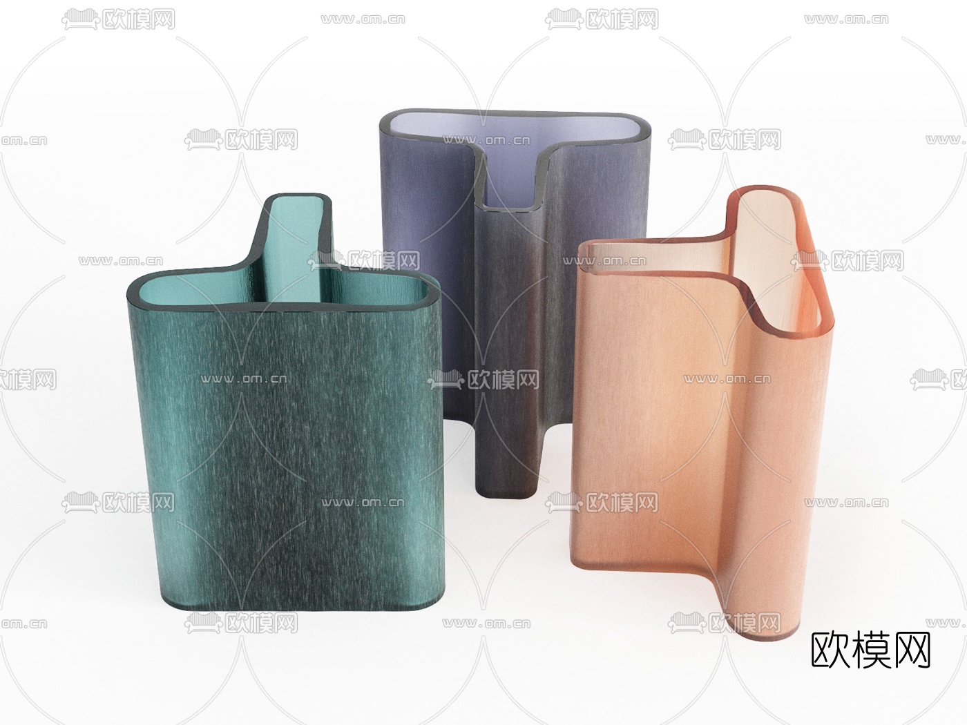 现代纤维装饰品摆件3d模型下载（渲染图1）