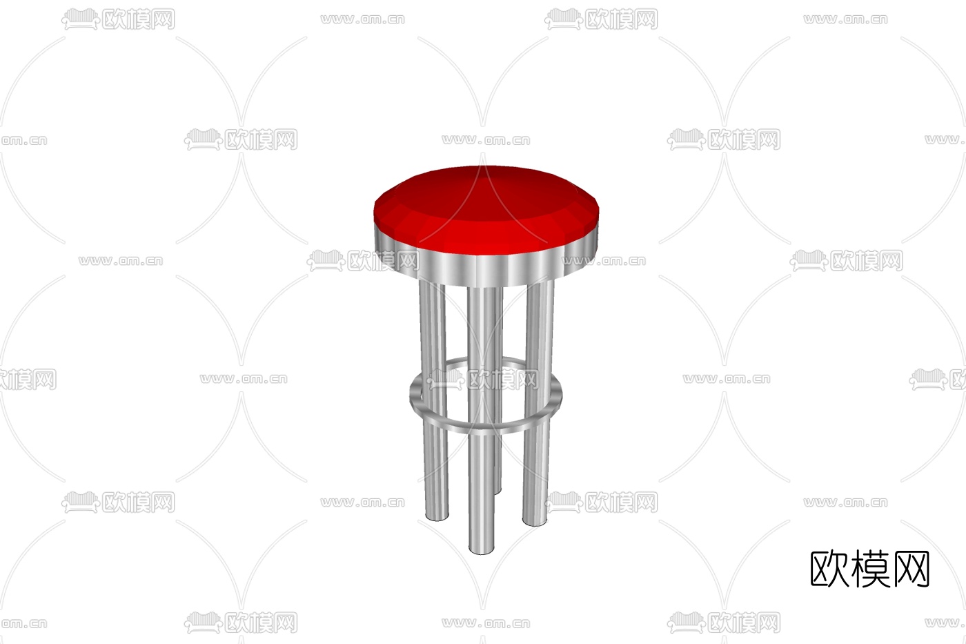 现代圆形吧台椅免费su模型下载