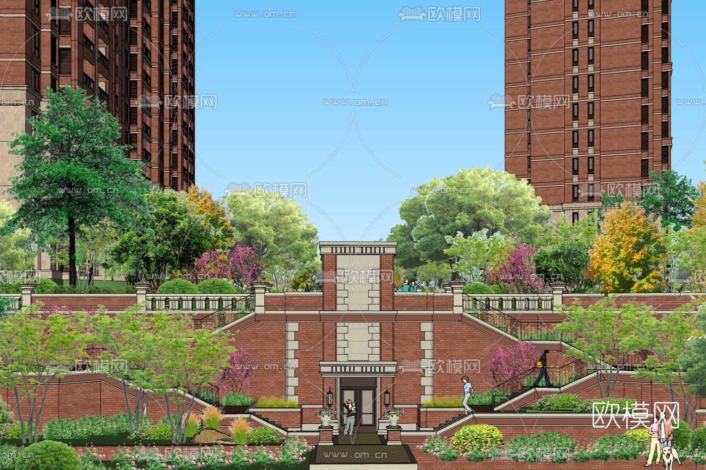 新古典小区侧门免费su模型-免费3dmax模型库-欧模网