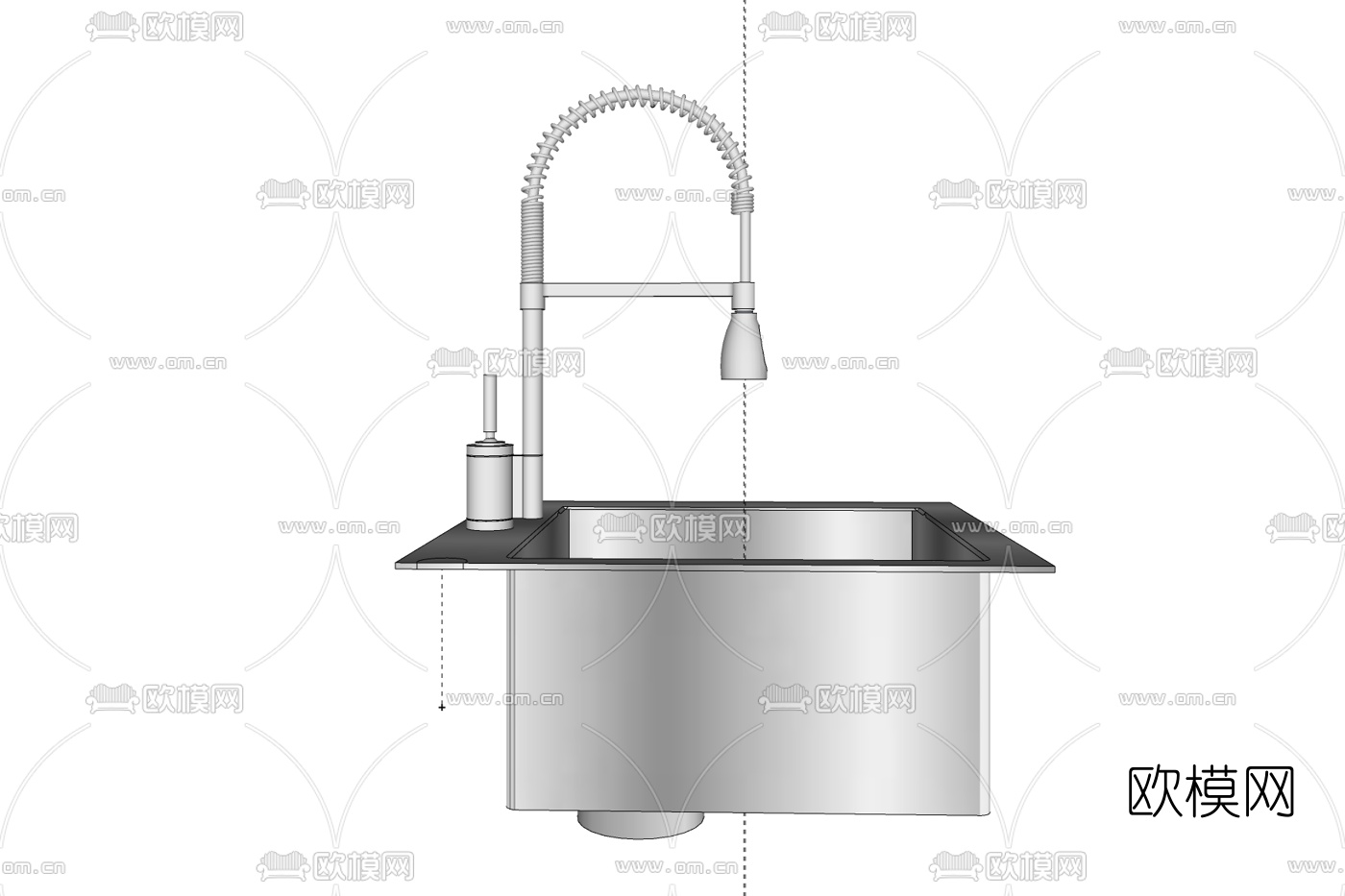 现代铁艺洗手盆免费su模型下载