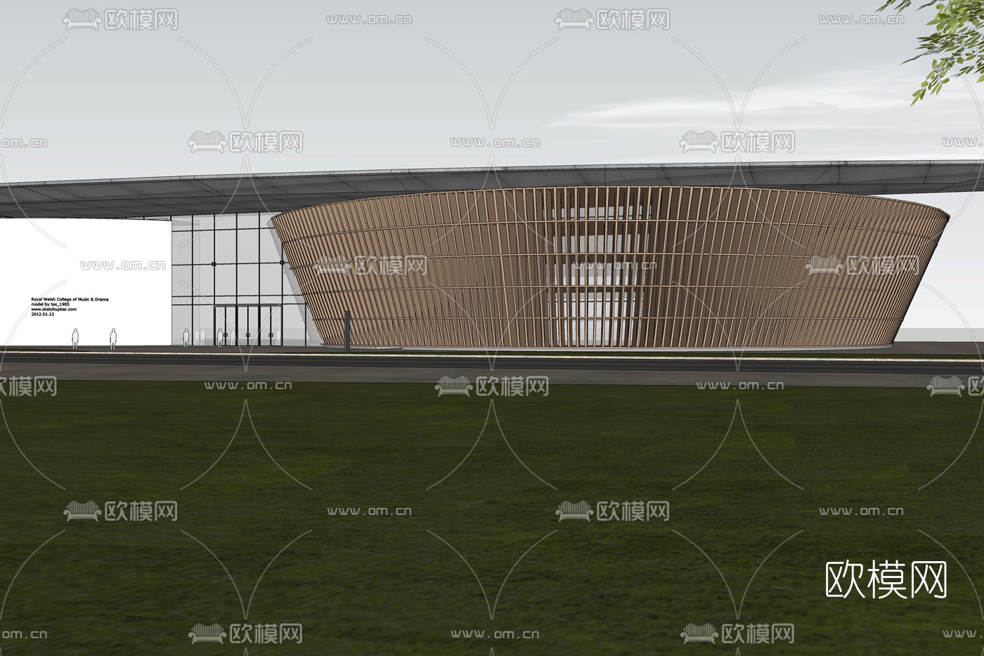 现代博物馆su模型下载（渲染图2）