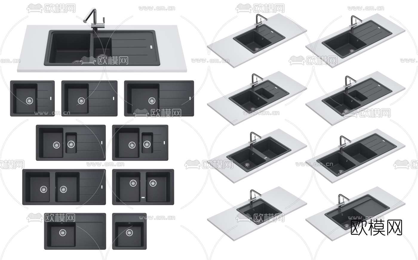 现代水槽洗碗槽3d模型