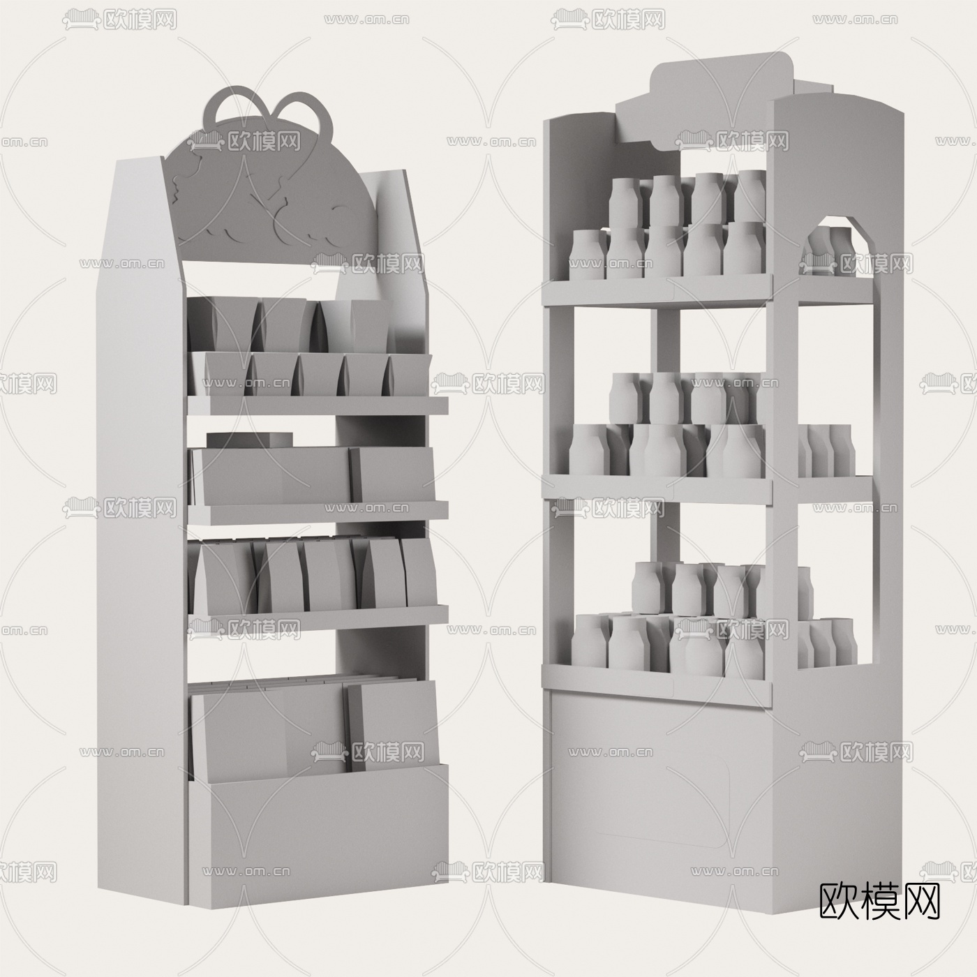 现代货品展示柜3d模型
