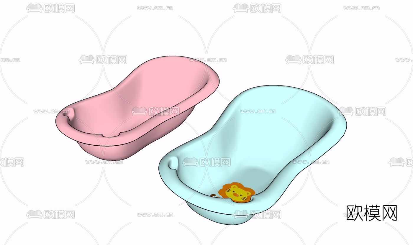 现代儿童浴缸免费su模型下载